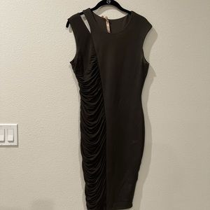 Bailey 44 Hunter Green Side Ruched Dress Large